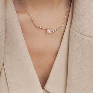 New tiny gold choker pearl necklace